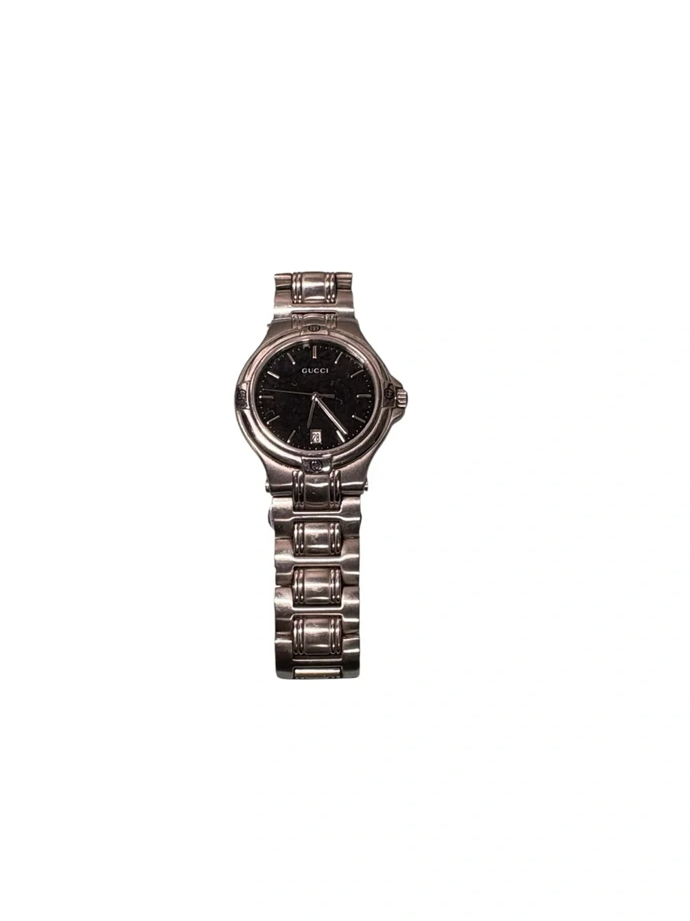 Gucci 9040M Swiss Made Stainless Steel Black Dial Watch